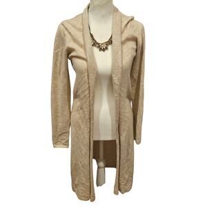 J Mclaughlin 100% cashmere beige cardigan duster sweater Long Womens xs small
